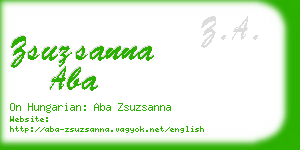 zsuzsanna aba business card